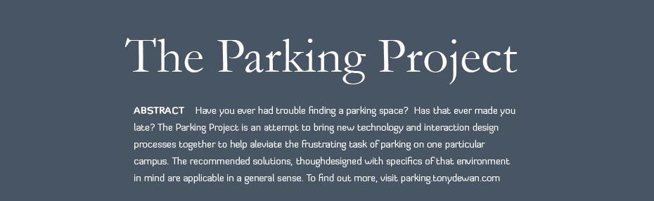 Sample of The Parking Project